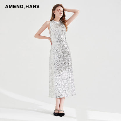 Robe de soirée Maxi, sans manches, dos nu, couleur unie, grande taille, pour bal de promo