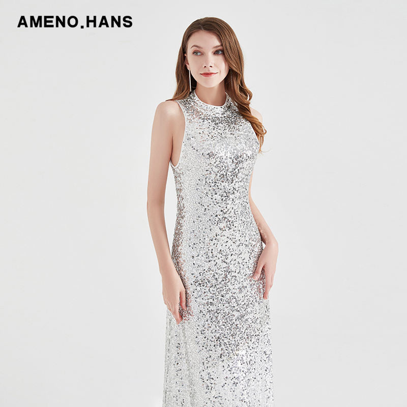 Robe de soirée Maxi, sans manches, dos nu, couleur unie, grande taille, pour bal de promo
