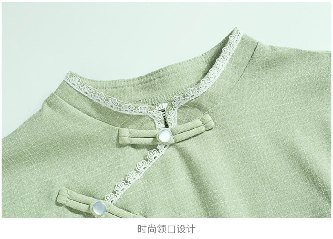 Tang Dress Women's Summer Hanfu Embroidered Top Women's National Style Retro Embroidery Chinese Top Women's Loose Blouse