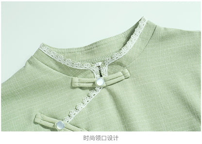 Tang Dress Women's Summer Hanfu Embroidered Top Women's National Style Retro Embroidery Chinese Top Women's Loose Blouse