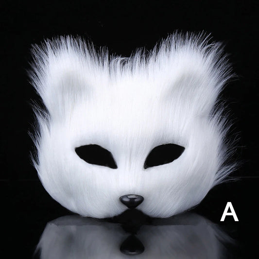 Fox Shape Half Face Eye Mask Sexy Imitation Cat Hair Animal Mask Christmas Carnival Party Cosplay Costume Props