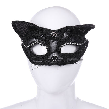 Lace Cat-Face Mask for Women Halloween Party Costume Supplies
