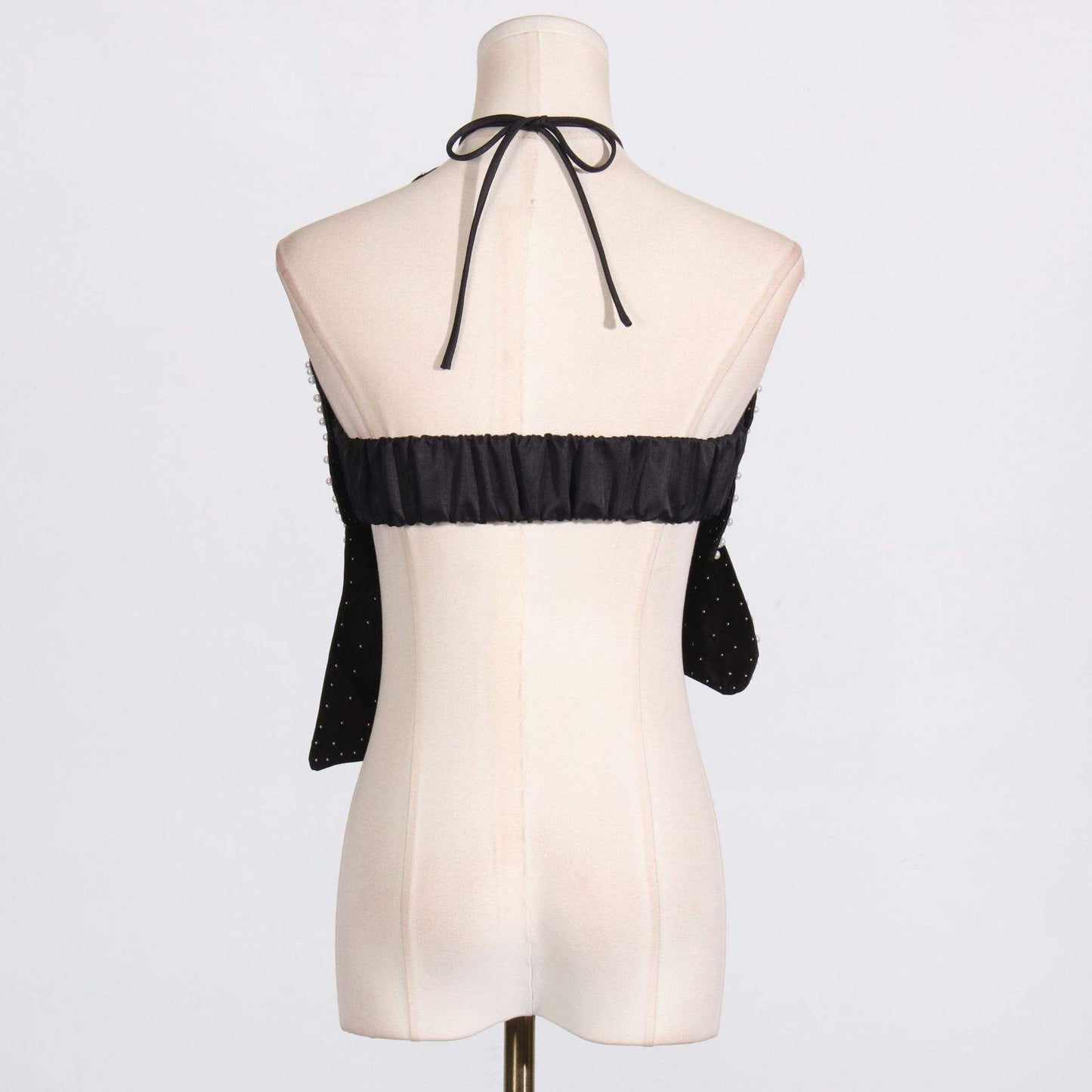 printemps/été nouveau soutien-gorge sexy incrusté de perles Design patchwork floral 3D avec un cou suspendu et un haut à nouer