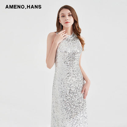 Robe de soirée Maxi, sans manches, dos nu, couleur unie, grande taille, pour bal de promo