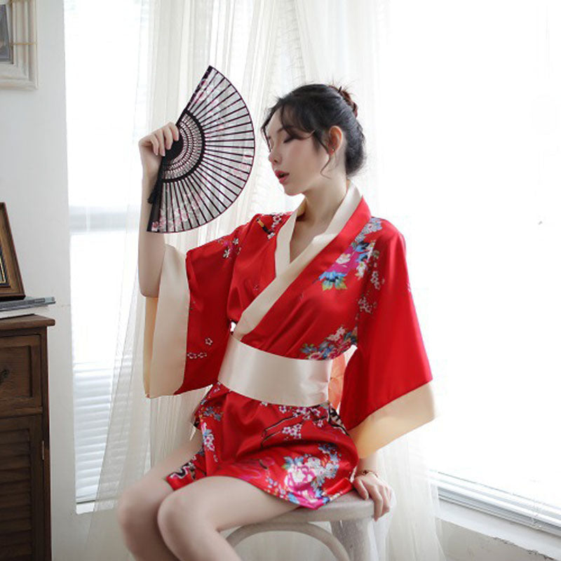 Kimono Japonais Élégance | Satin Premium & Motifs Floraux