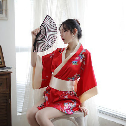 Kimono Japonais Élégance | Satin Premium & Motifs Floraux