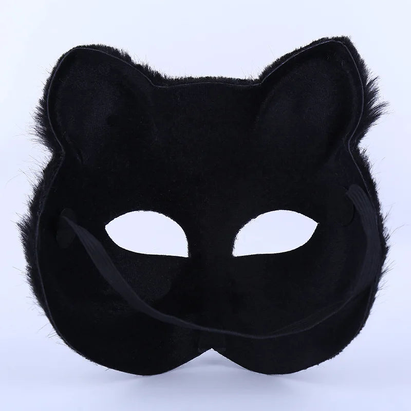 Fox Shape Half Face Eye Mask Sexy Imitation Cat Hair Animal Mask Christmas Carnival Party Cosplay Costume Props