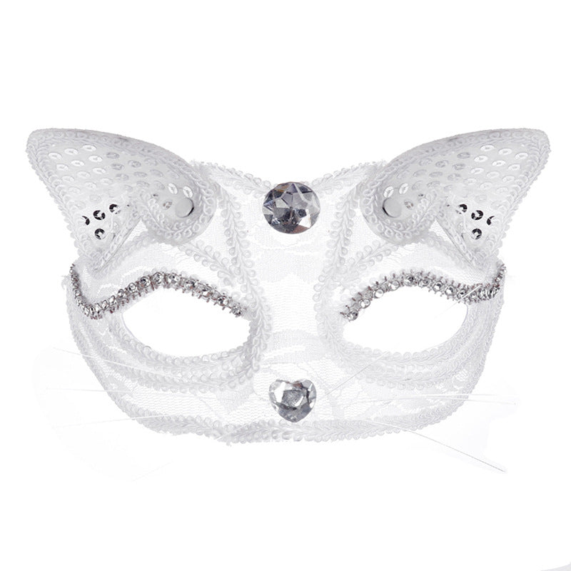 Lace Cat-Face Mask for Women Halloween Party Costume Supplies