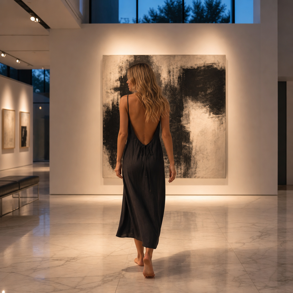 Silk Whisper Backless Dress